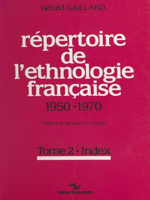cover image of Répertoire de l'ethnologie française (2)